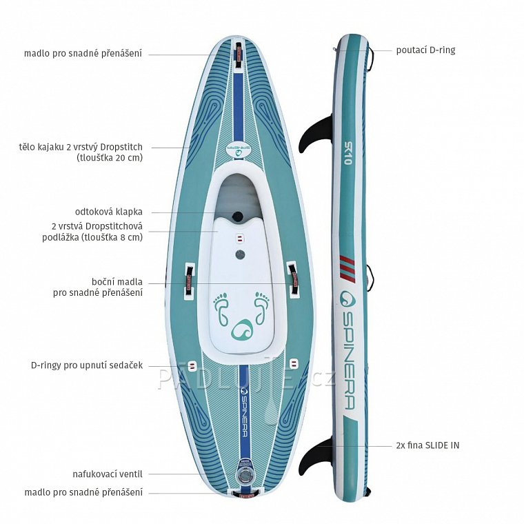 SPINERA SUPKAYAK SK10, 10'0 - nafukovací paddleboard i kajak