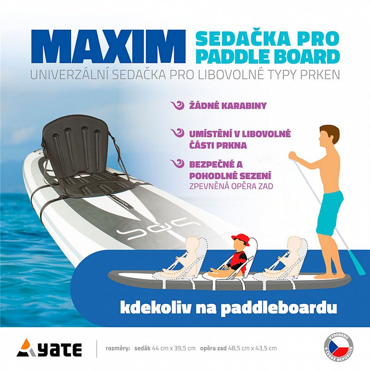 YATE Kajaková sedačka k paddleboardu - pro uchycení bez oček