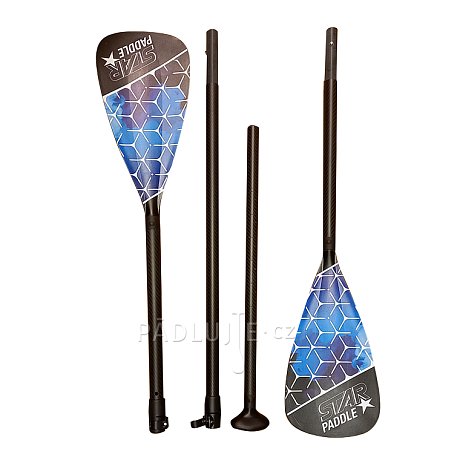 Pádlo STAR Race Carbon Combo 4-dílné nastavitelné pro paddleboard i kajak