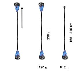 Pádlo STAR Race Carbon Combo 4-dílné nastavitelné pro paddleboard i kajak