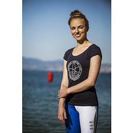 Tričko dámské PADDLEBOARDING STAMP NAVY Bio bavlna krátký rukáv