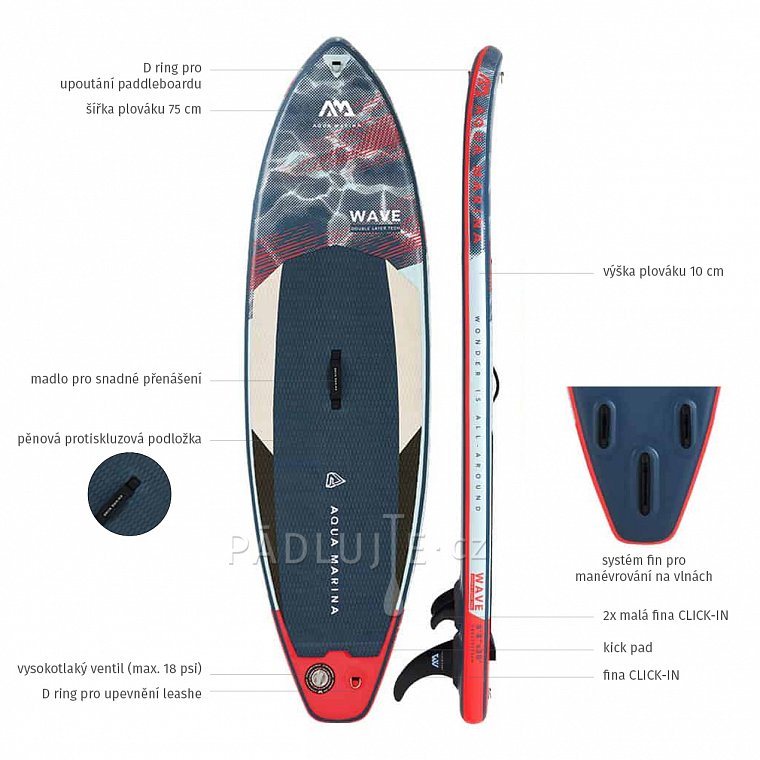 Paddleboard AQUA MARINA Wave 8'8''x30''x4''