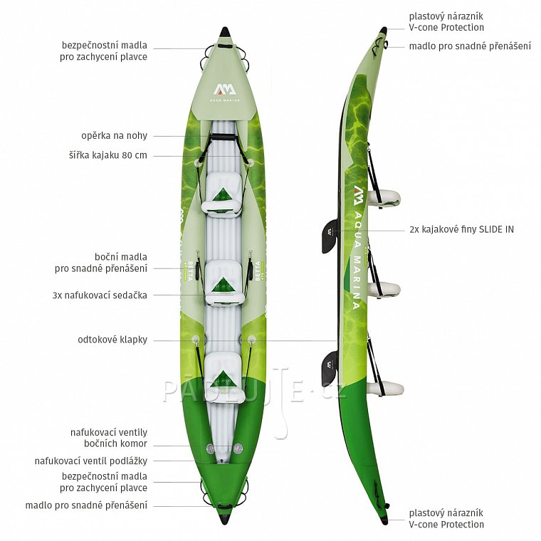 Kajak AQUA MARINA BETTA 475 - třímístný nafukovací kajak 2022
