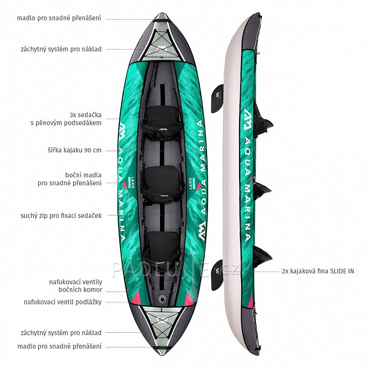 Kajak AQUA MARINA LAXO 380 - třímístný nafukovací 2022