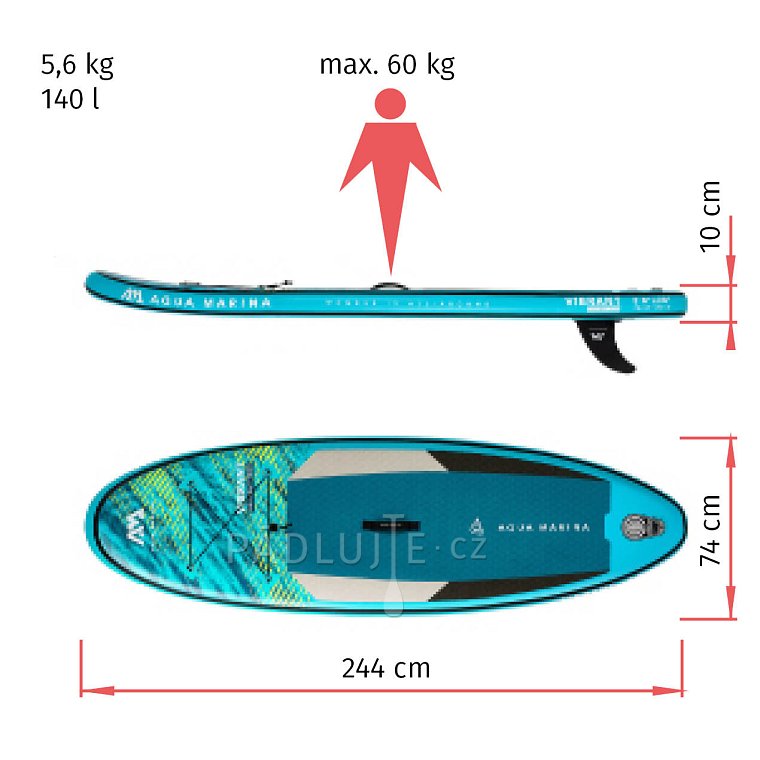Paddleboard AQUA MARINA VIBRANT 8'0 model 2022 - nafukovací