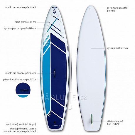 Paddleboard GLADIATOR ELITE 11'2 s karbon pádlem - nafukovací