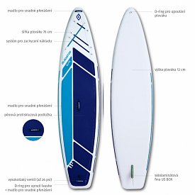 Paddleboard GLADIATOR ELITE 11'2 s karbon pádlem - nafukovací