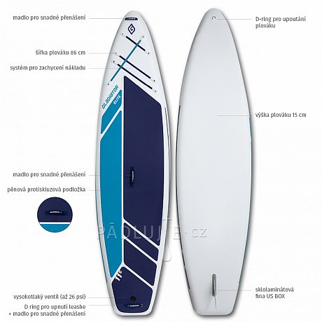 Paddleboard GLADIATOR ELITE  Touring 11'6 s karbon pádlem - nafukovací