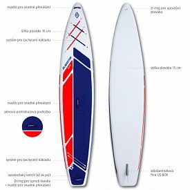 Paddleboard GLADIATOR ELITE 12'6 Sport s karbon pádlem - nafukovací