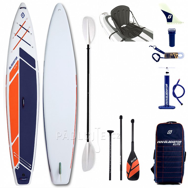 Paddleboard GLADIATOR ELITE 12'6 Sport s karbon pádlem model 2022 - nafukovací