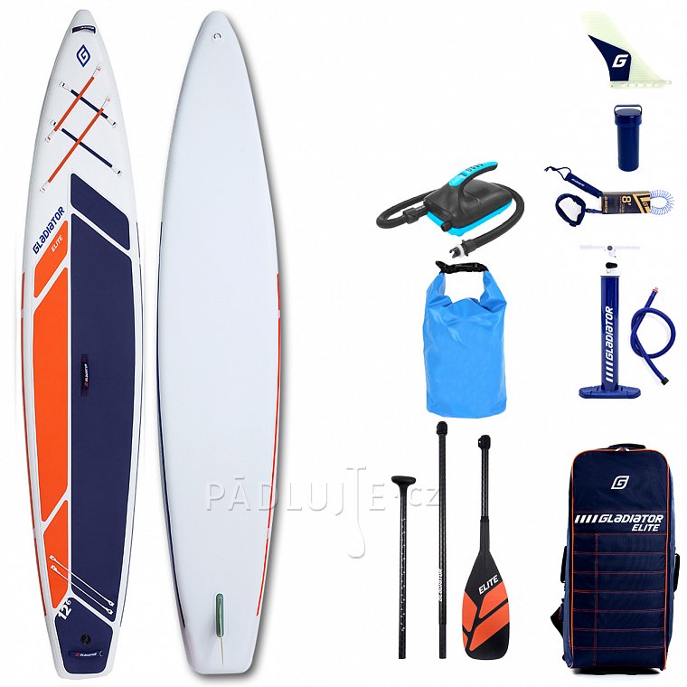 Paddleboard GLADIATOR ELITE 12'6 Sport s karbon pádlem model 2022 - nafukovací