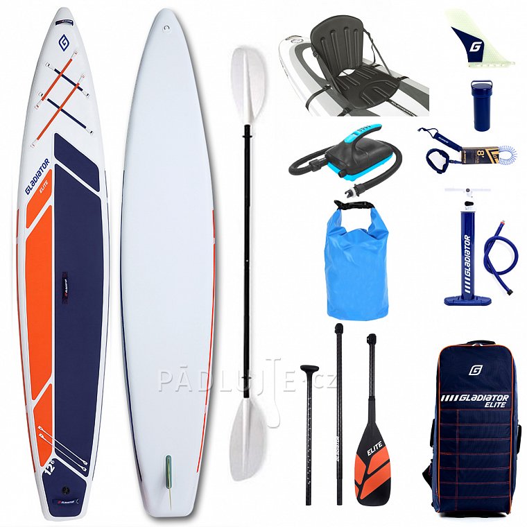 Paddleboard GLADIATOR ELITE 12'6 Sport s karbon pádlem model 2022 - nafukovací