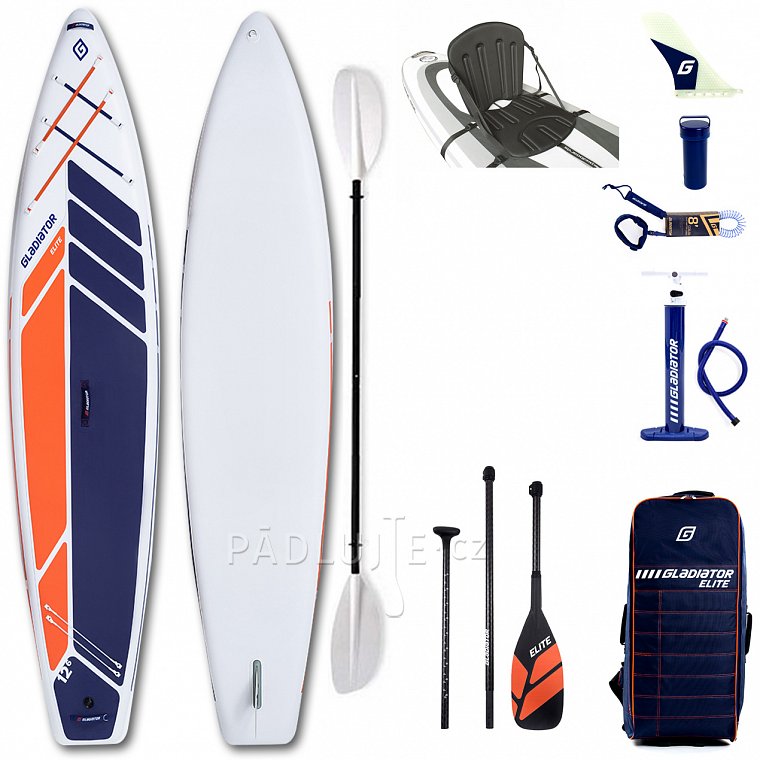 Paddleboard GLADIATOR ELITE 12'6 Touring s karbon pádlem model 2022  - nafukovací