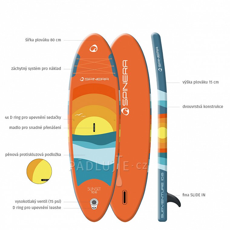 Paddleboard SPINERA SUPVENTURE SUNSET 10'6 DLT - nafukovací paddleboard