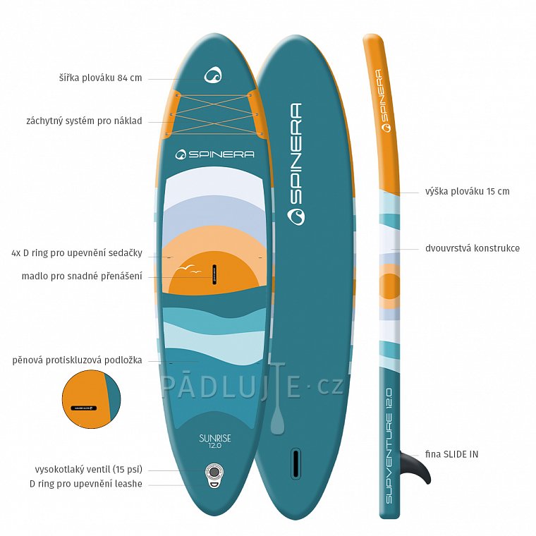 Paddleboard SPINERA SUPVENTURE SUNRISE 12' DLT - nafukovací paddleboard