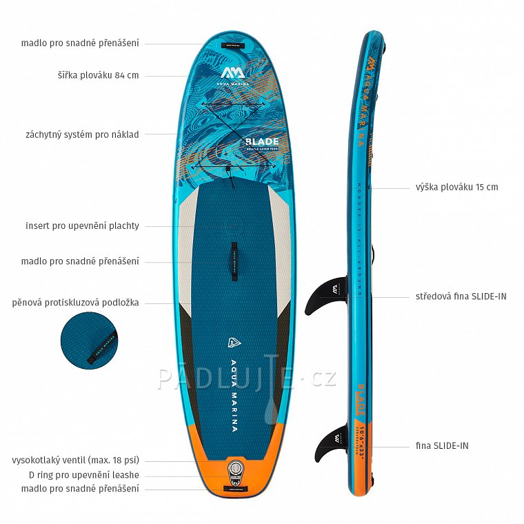 Paddleboard AQUA MARINA Blade 10'6 model 2022 - nafukovací paddleboard a windsurfing