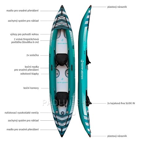Nafukovací kajak SPINERA HYBRIS 410 dvoumístný