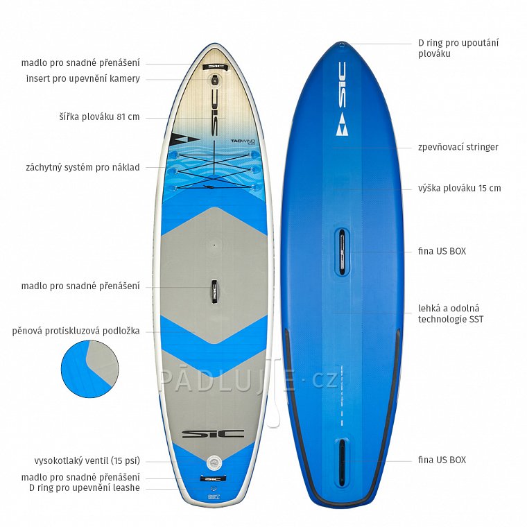 Paddleboard SIC MAUI TAO AIR WIND 10'6 x 32'' - nafukovací oplachtitelný paddleboard