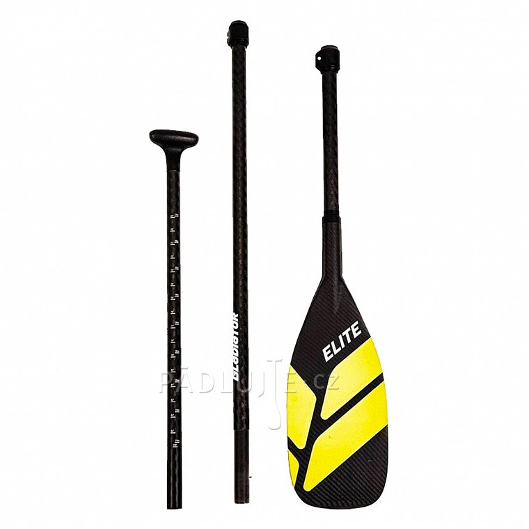 Pádlo GLADIATOR ELITE YELLOW karbonové 3. dílné nastavitelné - pádlo pro paddleboard