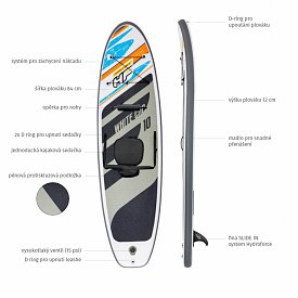 Paddleboard HYDRO FORCE WHITE CAP COMBO 10'0 s kajak pádlem a sedačkou - nafukovací paddleboard