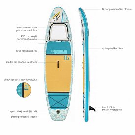 Paddleboard HYDRO FORCE PANORAMA 11'2 s pádlem - nafukovací paddleboard