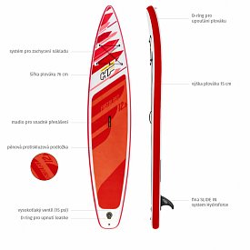 Paddleboard HYDRO FORCE FASTBLAST TECH 12'6 s pádlem - nafukovací paddleboard