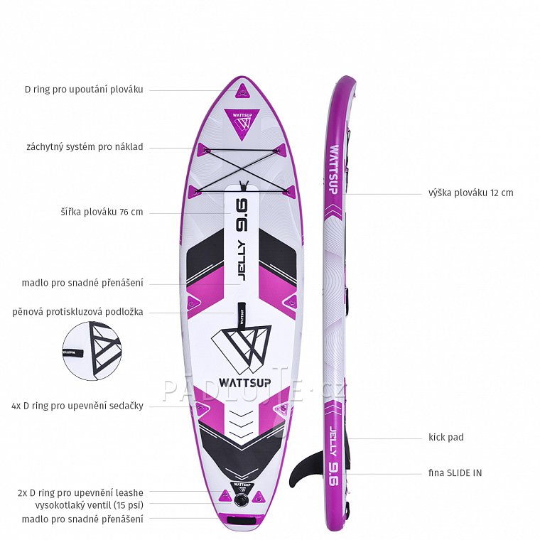 Paddleboard WATTSUP  JELLY 9'6 - nafukovací paddleboard s pádlem