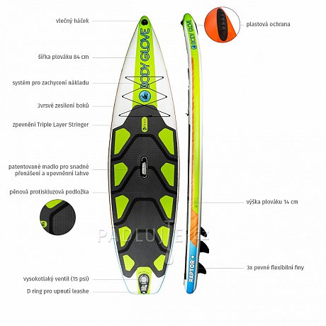 Paddleboard BODY GLOVE Raptor+ 10'8 s pádlem - nafukovací paddleboard