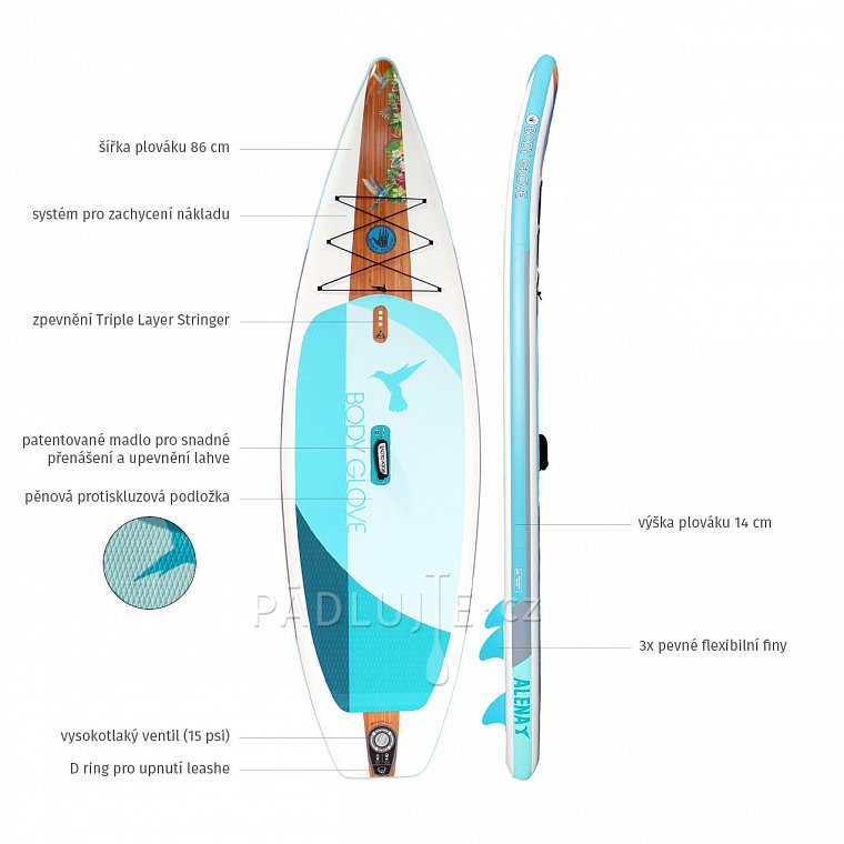 Paddleboard BODY GLOVE Alena 10'6 s pádlem - nafukovací paddleboard