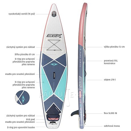 Paddleboard STX Tourer 11'6 x 32 Pure s pádlem - nafukovací paddleboard