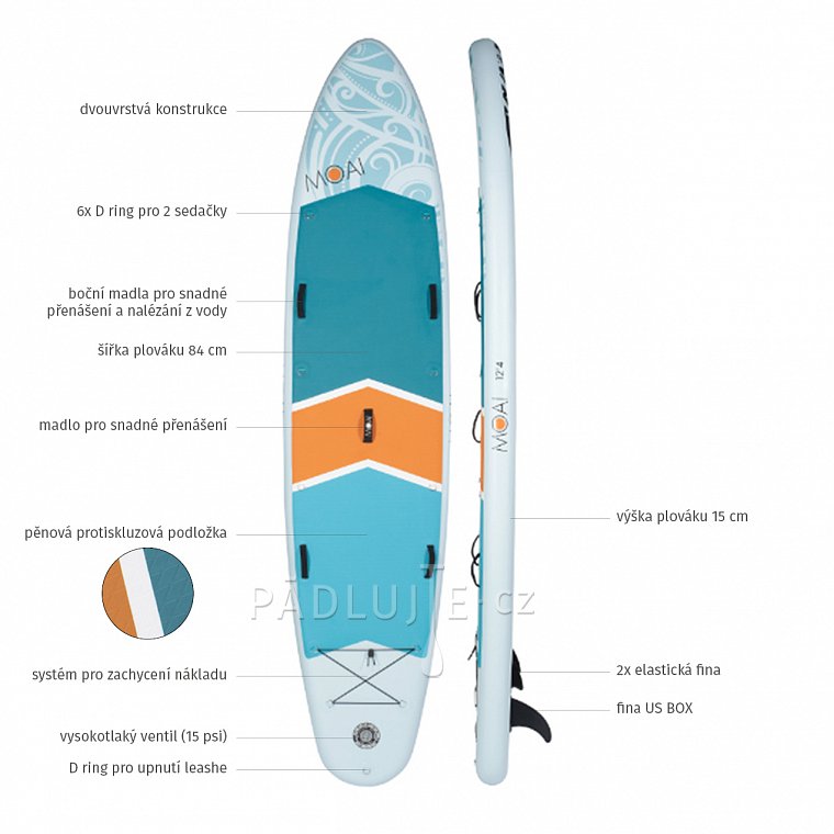 Paddleboard MOAI MULTI-PERSON 12'4 - nafukovací paddleboard