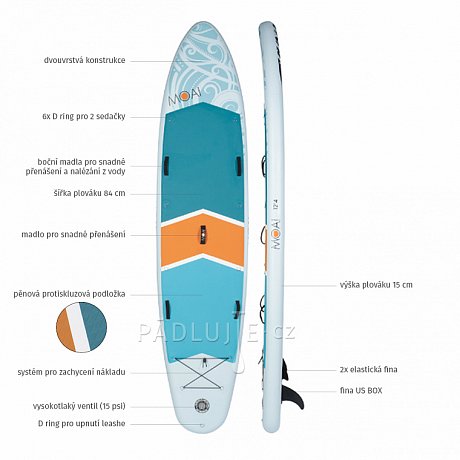 Paddleboard MOAI MULTI-PERSON 12'4 - nafukovací paddleboard