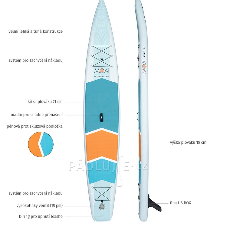 Paddleboard MOAI TOURING 14'0 - nafukovací paddleboard