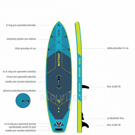 Paddleboard WATTSUP  MAKO 10'5'' WINDSUP - nafukovací paddleboard s pádlem
