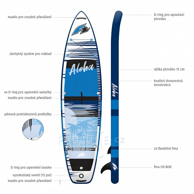 Paddleboard F2 ALOHA 10'5 s pádlem - nafukovací paddleboard