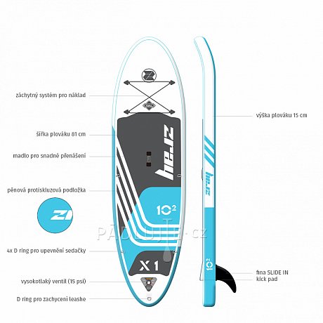 Paddleboard ZRAY X1 X-Rider 10'2 s pádlem - nafukovací paddleboard