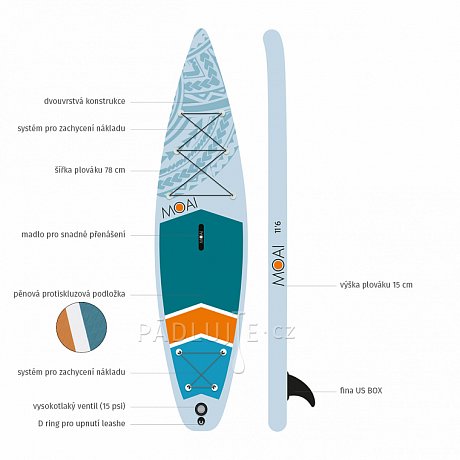 Paddleboard MOAI Touring 11'6 - nafukovací paddleboard