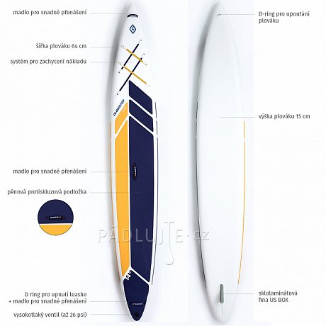 Paddleboard GLADIATOR ELITE 14' x 25'' Race s karbon pádlem - nafukovací