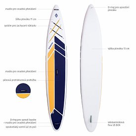 Paddleboard GLADIATOR ELITE 14' x28'' Sport s karbon pádlem - nafukovací