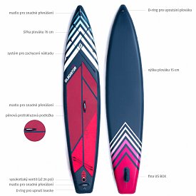 Paddleboard GLADIATOR PRO 12'6 SPORT s pádlem - nafukovací