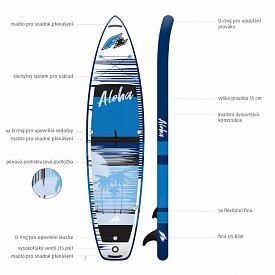 Paddleboard F2 ALOHA 12'2 BLUE s pádlem - nafukovací paddleboard