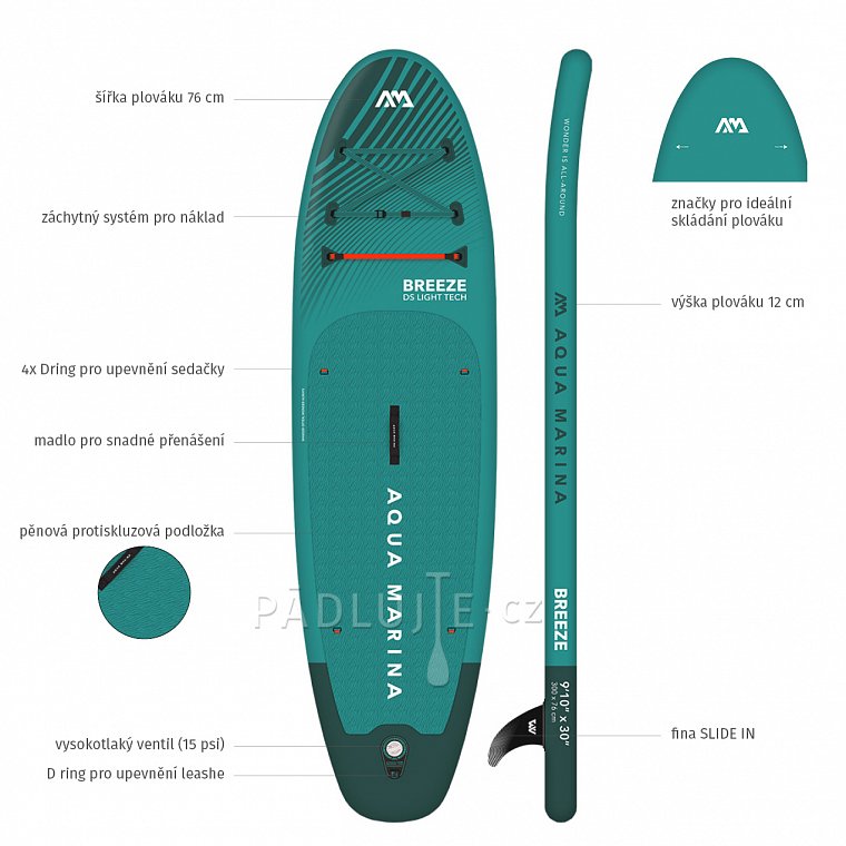 Paddleboard AQUA MARINA BREEZE 9'10 model 2023 - nafukovací paddleboard