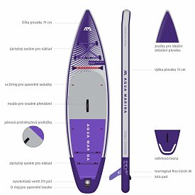 Paddleboard AQUA MARINA CORAL TOURING 11'6" fialová model 2023