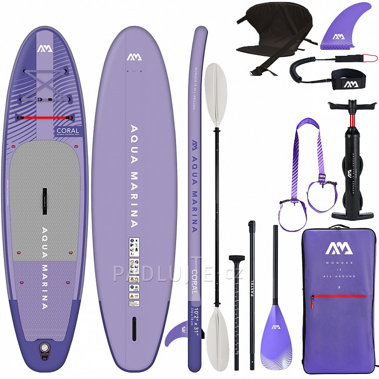 Paddleboard AQUA MARINA CORAL 10'2 fialová sada 2023