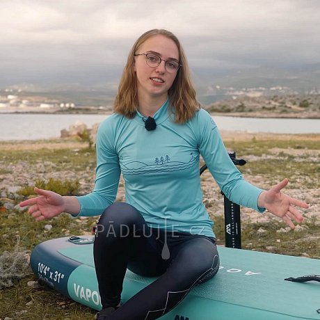 Tričko dámské PADDLEBOARDING LIGHT BLUE lycra dlouhý rukáv