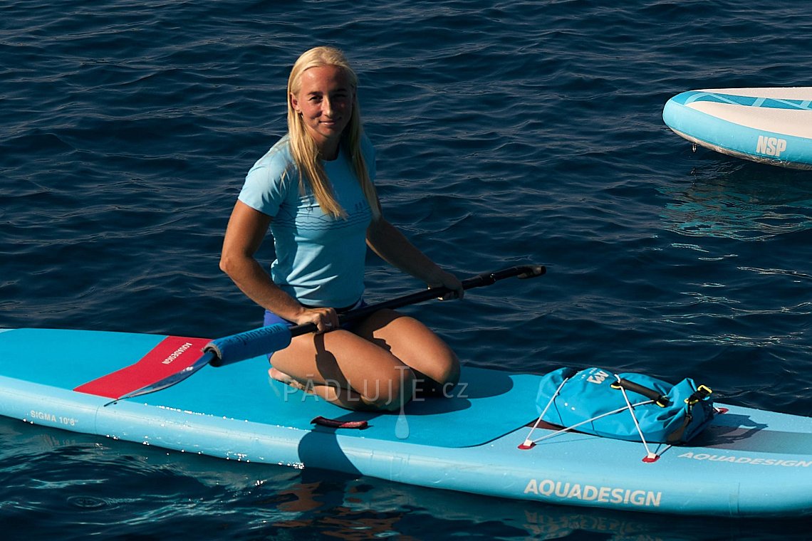 Tričko dámské PADDLEBOARDING LIGHT BLUE lycra krátký rukáv