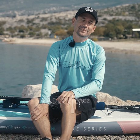 Tričko pánské PADDLEBOARDING LIGHT BLUE lycra dlouhý rukáv