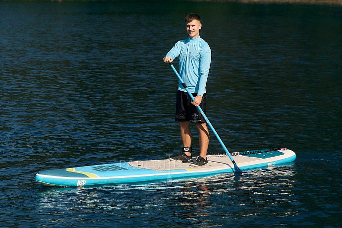 Tričko pánské PADDLEBOARDING LIGHT BLUE lycra dlouhý rukáv