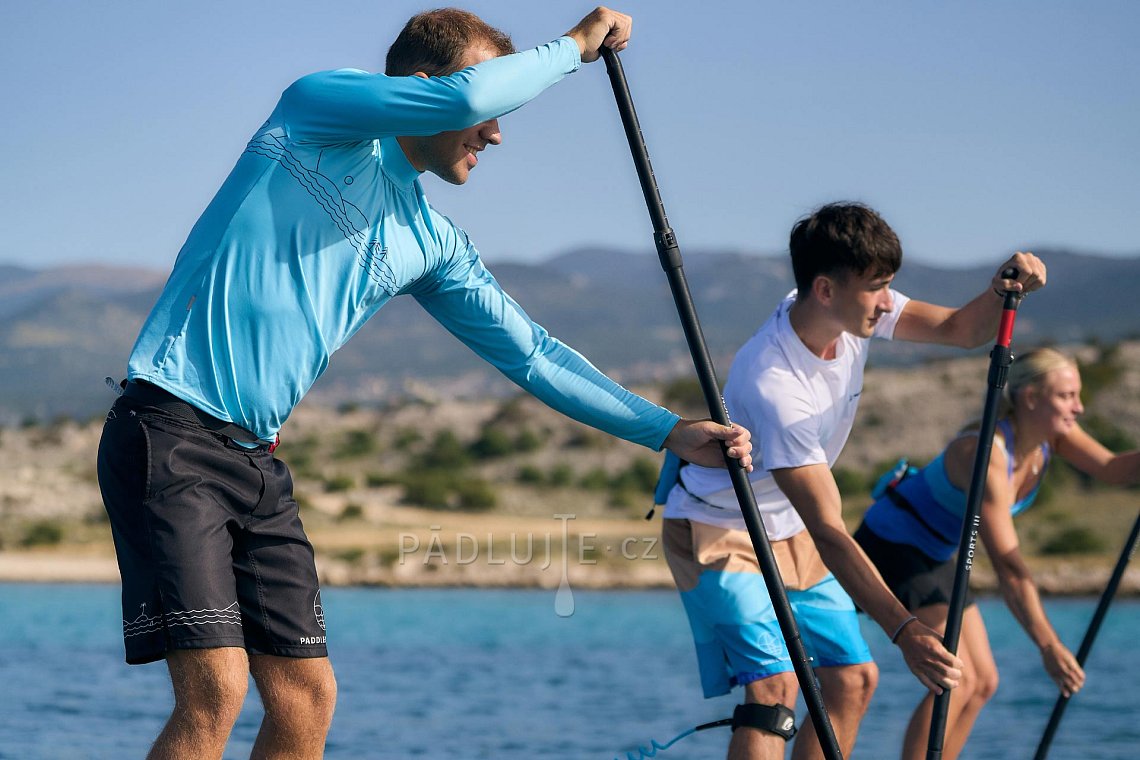 Tričko pánské PADDLEBOARDING LIGHT BLUE lycra dlouhý rukáv