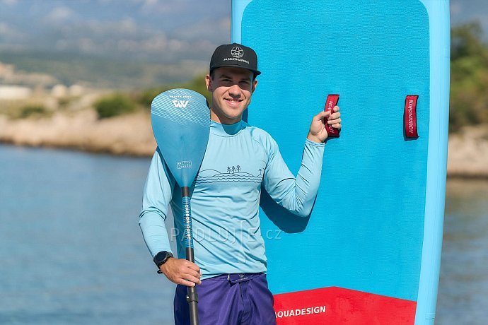 Tričko pánské PADDLEBOARDING LIGHT BLUE lycra dlouhý rukáv